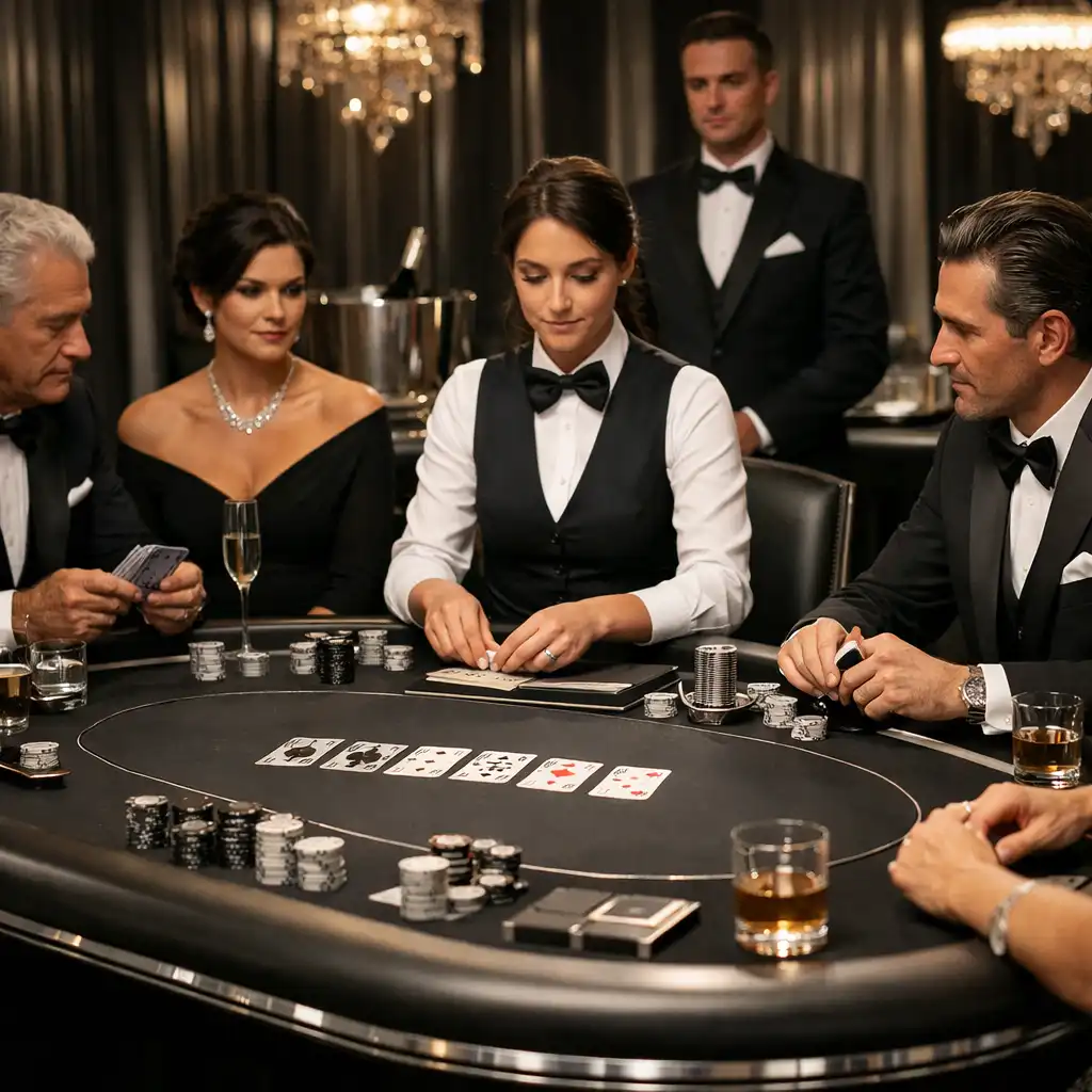 Prywatny wieczór gamingowy z mobilnym kasynem i stołem pokerowym HilJuris